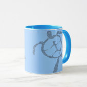 Mug bleu-tortue (Devant droit)