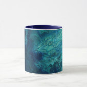 Mug Bleu Turquoise acrylique pourrissant Abstrait Flui (Centre)