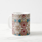 Mug bleu turquoise or bordeaux rose bohème (Devant gauche)