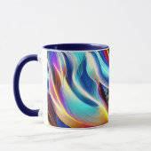 Mug Bleu Turquoise rose Jaune Blanc Vave Abstraction (Gauche)