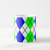 Mug Bleu Vert Blanc Dessin de diamant en Argyle (Centre)