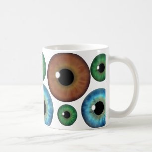 Mug Bleu Vert Brown yeux Cool Musique personnalisée