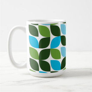 Mug Bleu, vert, cool, tendance, nature moderne abstrai