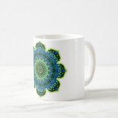 Mug bleu vert mandala (Devant droit)