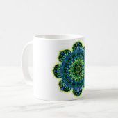 Mug bleu vert mandala (Devant gauche)