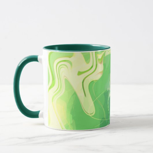 Mug Bleu Vert Océan Abstrait (Gauche)