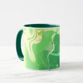 Mug Bleu Vert Océan Abstrait (Devant gauche)