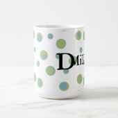 Mug Bleu Vert Pois Monogramme (Centre)