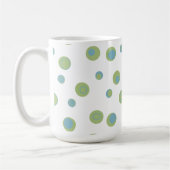 Mug Bleu Vert Pois Monogramme (Gauche)