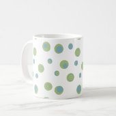 Mug Bleu Vert Pois Monogramme (Devant gauche)