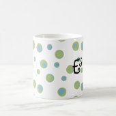 Mug Bleu Vert Pois Monogramme (Centre)