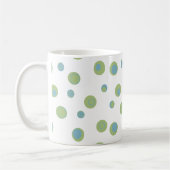 Mug Bleu Vert Pois Monogramme (Gauche)