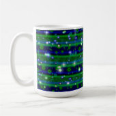 Mug Bleu vert rayures avec étoiles et Raindrops (Gauche)