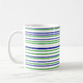 Mug Bleu vert violet rayures motif personnalisé modern (Gauche)
