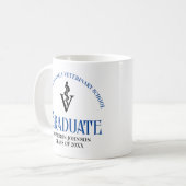 Mug Bleu Vétérinaire Diplôme sur mesure (Devant gauche)