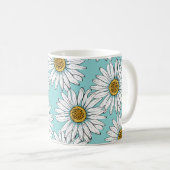 Mug Bleu Vintage marguerite (Devant droit)