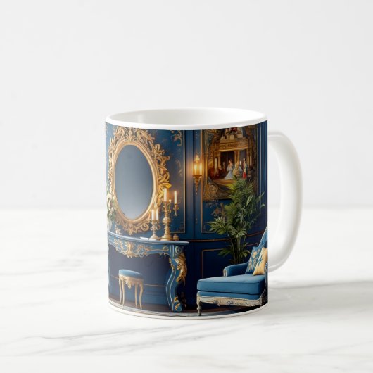 Mug Bleu Vintage pour Âmes Élégantes (Devant droit)