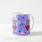 Mug Bleu Violet Gris Cadeau de la Saint-Valentin Pitbu (Devant droit)