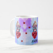 Mug Bleu Violet Gris Cadeau de la Saint-Valentin Pitbu (Devant gauche)