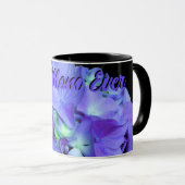 Mug Bleu violet Hydrangeas fleurs violettes, maman (Devant droit)