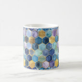 Mug Bleu Violet Menthe Jaune Abstrait (Centre)
