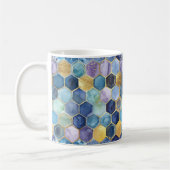 Mug Bleu Violet Menthe Jaune Abstrait (Gauche)