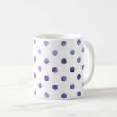 Mug Bleu Violet Métallurique Faux Foil Polka Point (Devant droit)