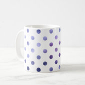 Mug Bleu Violet Métallurique Faux Foil Polka Point (Devant gauche)