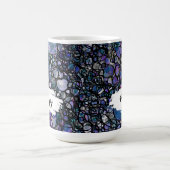 Mug Bleu, Violet & Noir Abstrait, Traits de pinceau & (Centre)