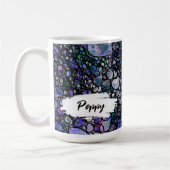 Mug Bleu, Violet & Noir Abstrait, Traits de pinceau & (Gauche)