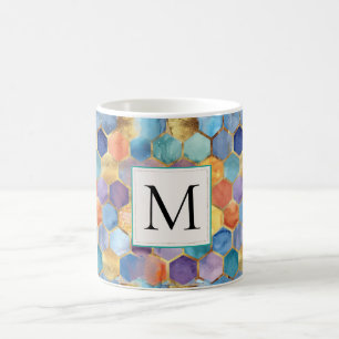 Mug Bleu Violet Orange Jaune Abstrait Coloré