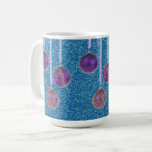Mug Bleu violet Parties scintillant Joyeux Noël Bauble (Devant gauche)