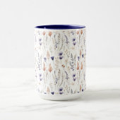 Mug Bleu violet Rose Beige Fleur sauvage Botanique Boh (Centre)