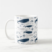 MUG BLEUE BLANCHE DE BALEINE DE SPERME AVEC TEXTURE (Gauche)