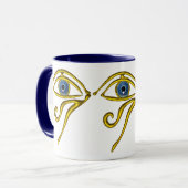 Mug BLEUE TALISMAN / OR HORUS OEIL Blanc (Devant gauche)