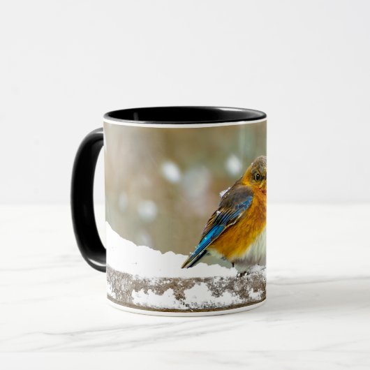 Mug Bleuet de l'Est en neige - Photo originale (Devant gauche)