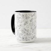 Mug Bleuets en noir et blanc (Devant gauche)