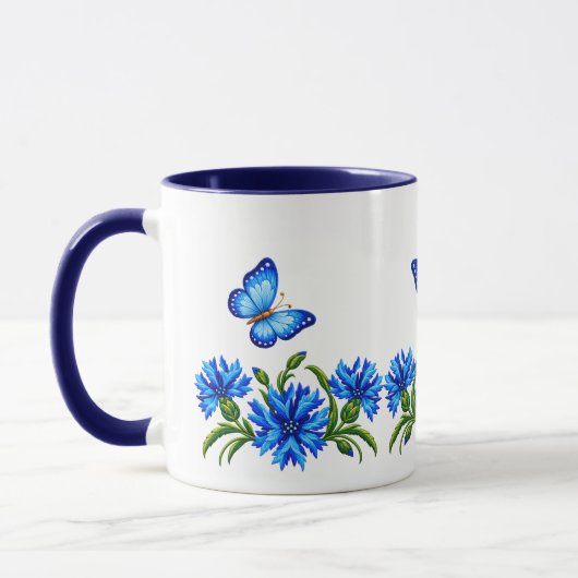 Mug Bleuets et Papillons (Gauche)