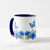 Mug Bleuets et Papillons (Devant gauche)