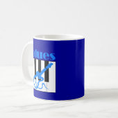 Mug Bleus de piano et de guitare (Devant gauche)
