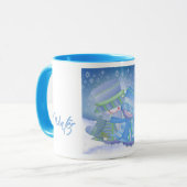 Mug Bleus d'hiver de Noël (Devant gauche)