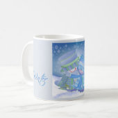 Mug Bleus d'hiver de Noël (Devant gauche)