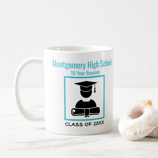 Mug Bleus layette noirs faits sur commande de réunion (Avec donut)