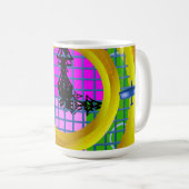 Mug Bleus Rouges Bagues Or Géométrique (Devant droit)