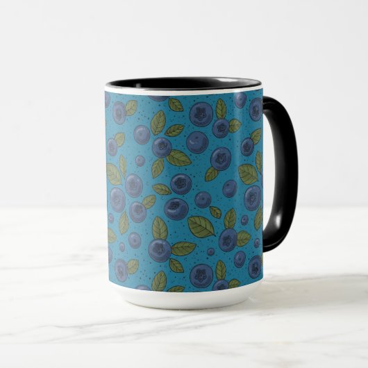 Mug Bleus sur bleu (Devant droit)