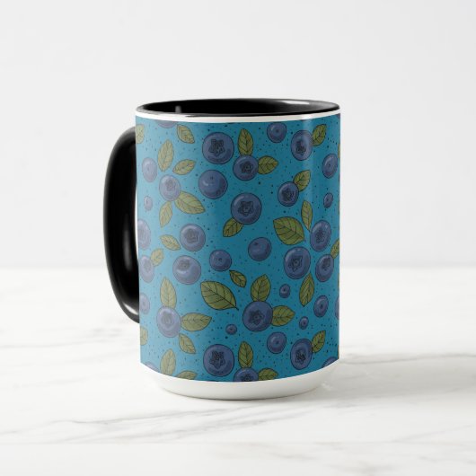 Mug Bleus sur bleu (Devant gauche)