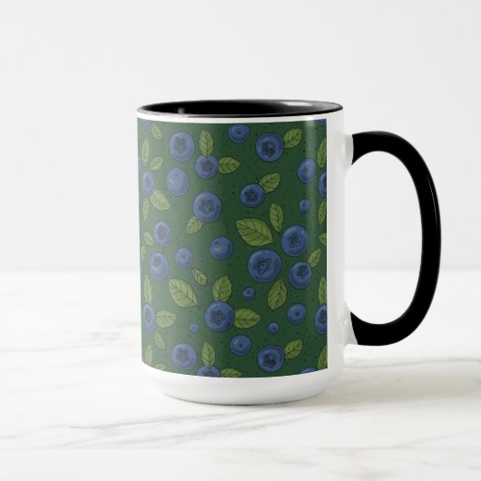 Mug Bleus sur vert foncé (Droite)