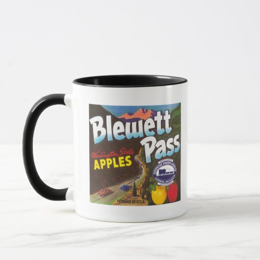 Mug Blewett Pass Apple Étiquette - Cashmere, WA (Gauche)