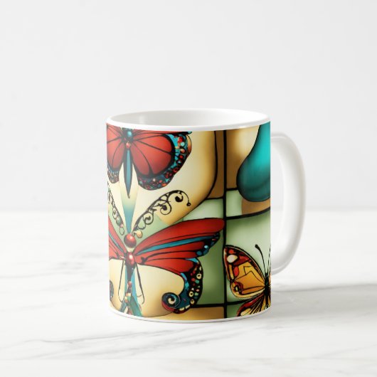 Mug Bliss Papillon - Conception de la Coupe de Café Co (Devant droit)
