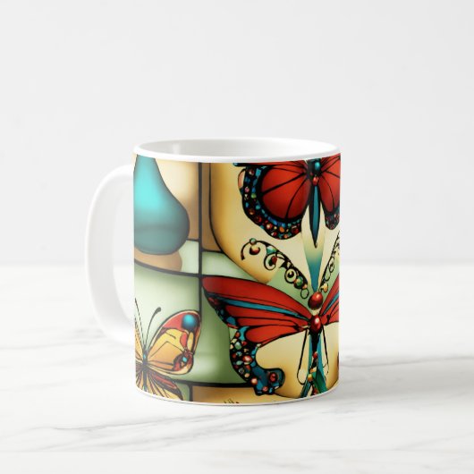 Mug Bliss Papillon - Conception de la Coupe de Café Co (Devant gauche)